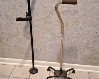 Assorted Mobility Aids: LED Lighted Cane and Quad Cane