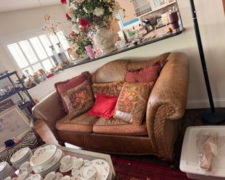 PAIR Zimmerman Leather Loveseats