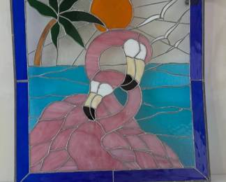 Stained glass Flamingo