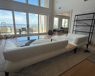 ScanDesign White Leather Sofa
