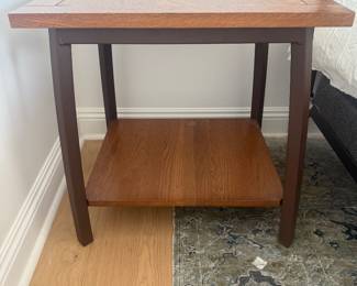 Pair of oak tables with Charleston Forge Bases 