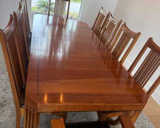 Stickley Cherry Dining Table and 10 chairs