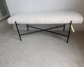 Boucle' upholstered bench