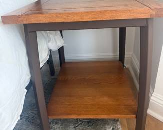 Pair of oak tables with Charleston Forge Bases 