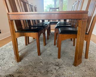 Stickley Cherry Dining Table and 10 chairs