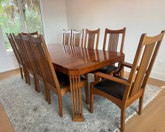 Stickley Cherry Dining Table and 10 chairs