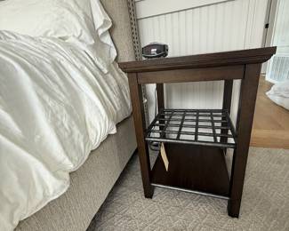 Metal and wood side table 
