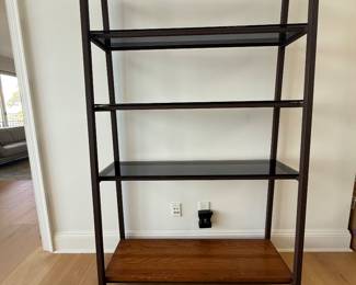 Metal, glass and wood 5 tier shelf
