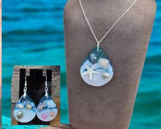 Beach Jewelry Necklace Earring Set