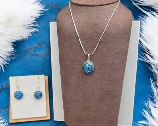 Mosaic Jasper Necklace Earring Set