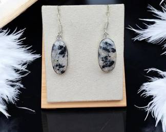 Dalmatian Jasper Dangle Earrings