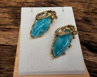 04 Vintage JOMAZStyle Cabochon ClipOn Earrings