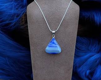 Blue Botswana Agate Necklace