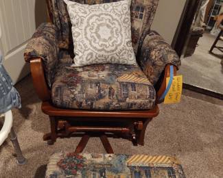 Glider with foot stool