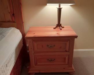 Nightstand, lamp