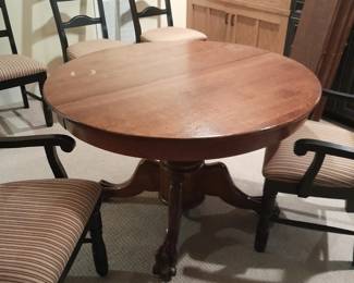 with Round Wood dining table