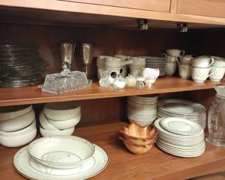 Dishes and vintage glassware