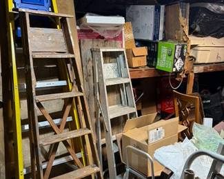 Ladders both wooden and aluminum