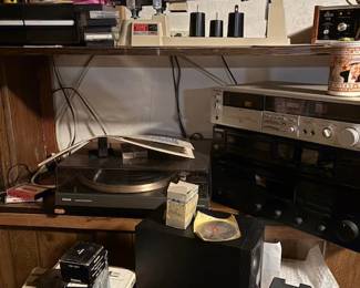 Turntable, cassette player, free weight scale
