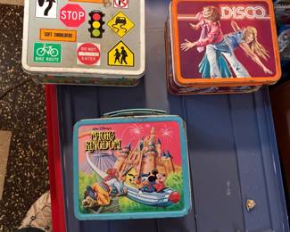 Vintage lunch boxes. None have the thermos'
