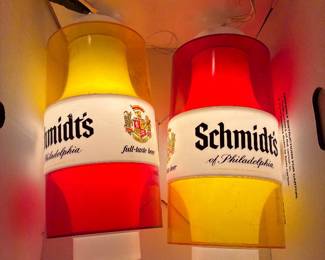 Schmidt's  lighted beer pendant pair 