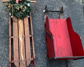 Vintage sleds (feet in picture NFS haha)