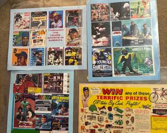 Collage posters and Mickey Mantle ad