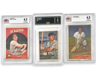 3pc Graded Kaline/Rizzuto/Smalley Card Set