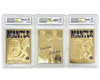 Mantle, Ruth, & Gehrig 23KT Gold WCG 10 Lot