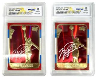 Michael Jordan 23KT Gold Red Holo WCG 10 Pair