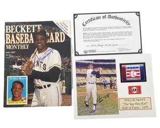 Willie Mays Signed Baseball Memorabilia Lot