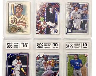 6pc Graded Acuna/Judge/Trout/Bichette Card Set