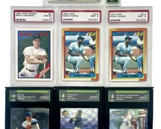 7pc Thomas/Ryan/Sanders Graded Baseball Cards
