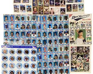 Vintage Baseball Uncut Card Sheet Collection