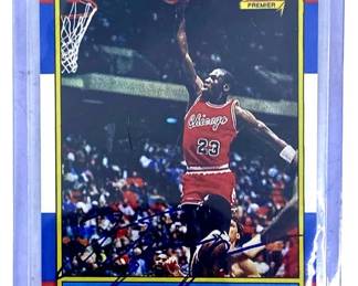 Signed Michael Jordan 1986 Fleer #57 Reprint Card