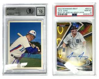 2pc Pete Rose & Jace Jung Graded Auto Set