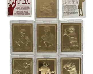 (9pc) 23Kt Gold Sports Card Collection