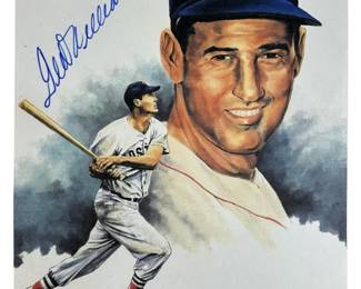 Ted Williams Autographed Baseball Portrait