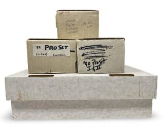 (4) Boxes Vintage Football & Baseball Cards w/Sets
