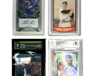 4pc Autographed Graded Baseball Card Lot