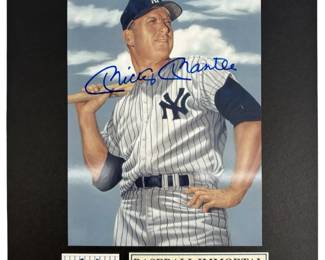 Mickey Mantle Signed Yankees Photo w/ COA