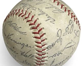 Vintage Cubs Facsimile Multi-Signed MLB Baseball