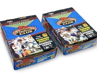 2pc 1991 Topps Stadium Club Premier Ed. Wax Boxes