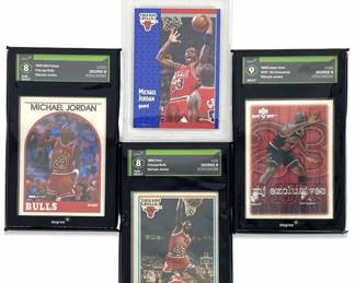 Michael Jordan Graded 4 Card Bulls Lot