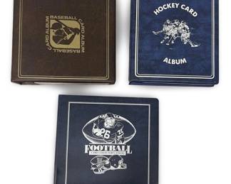 (3) Binders Vintage Mixed Sports Trading Cards