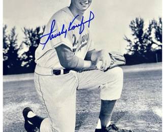 Sandy Koufax Signed Dodgers Baseball Photo