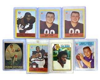 7pc Vintage NFL Hall of Fame Card Collection