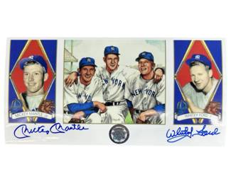Mickey Mantle & Whitey Ford Signed Lithograph