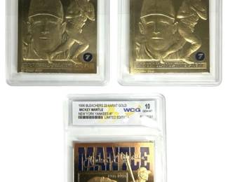 1996 Bleachers Mickey Mantle 23K Gold WCG 10 Lot