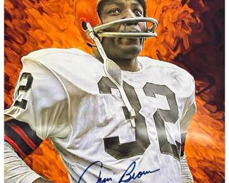 Jim Brown Signed Cleveland Browns Photo w/ COA